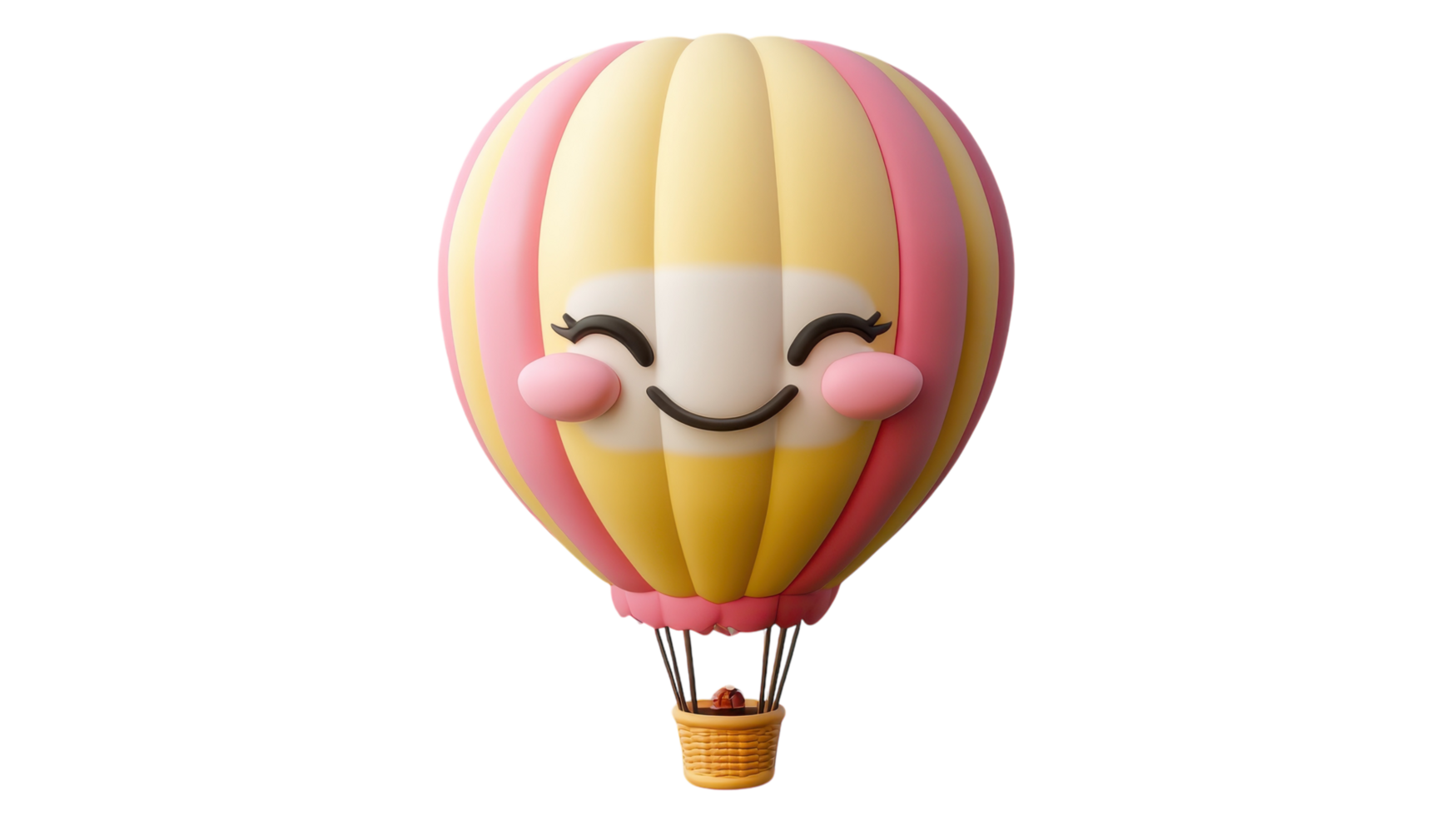 A hot air balloon with a smiley face on it png
