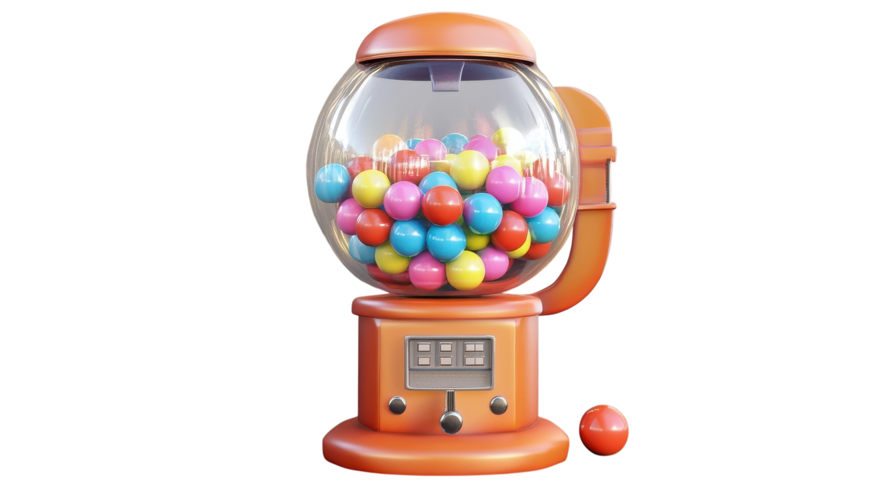 A gumball machine with colorful balls inside png