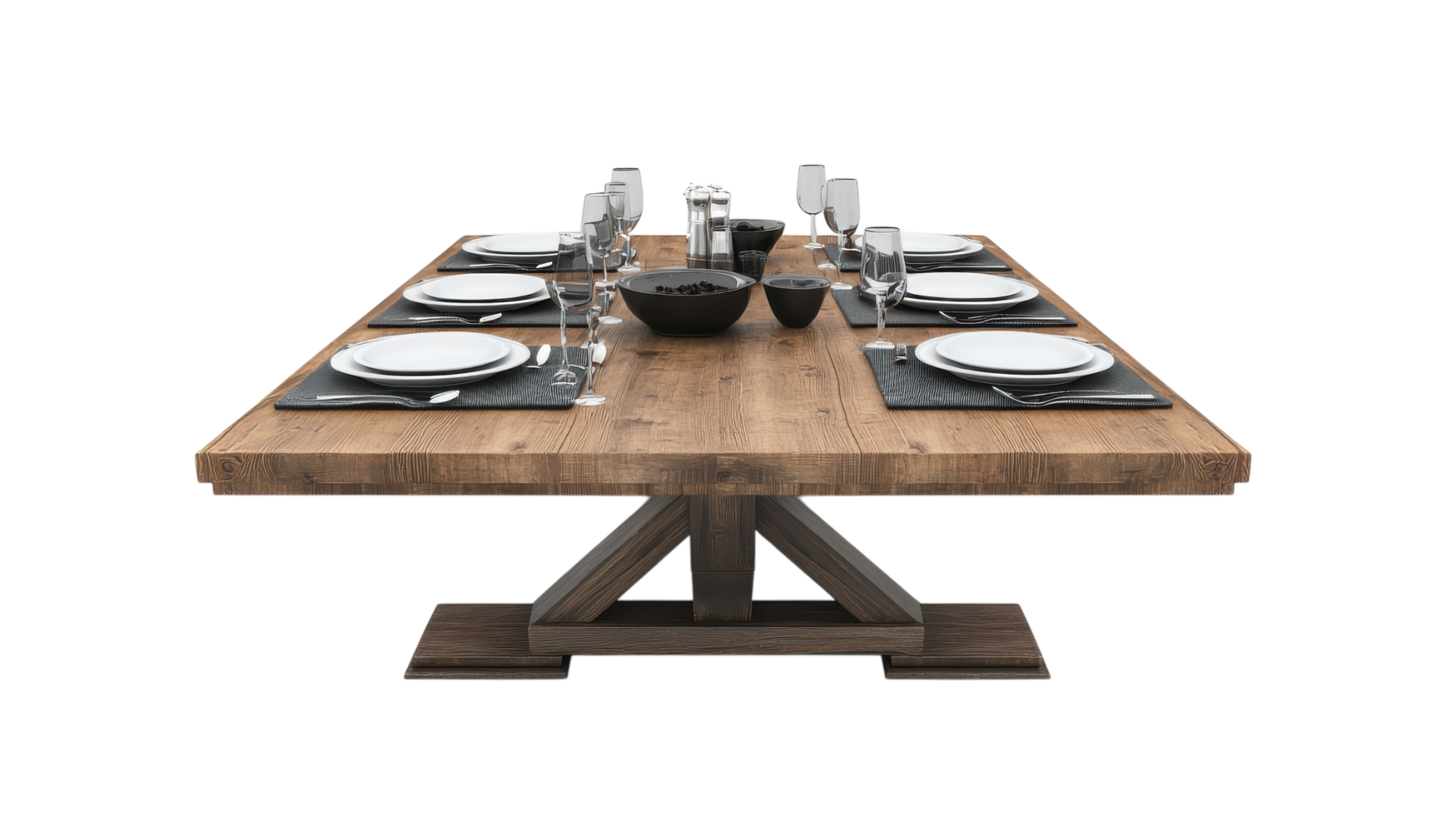 A table with place settings on it png