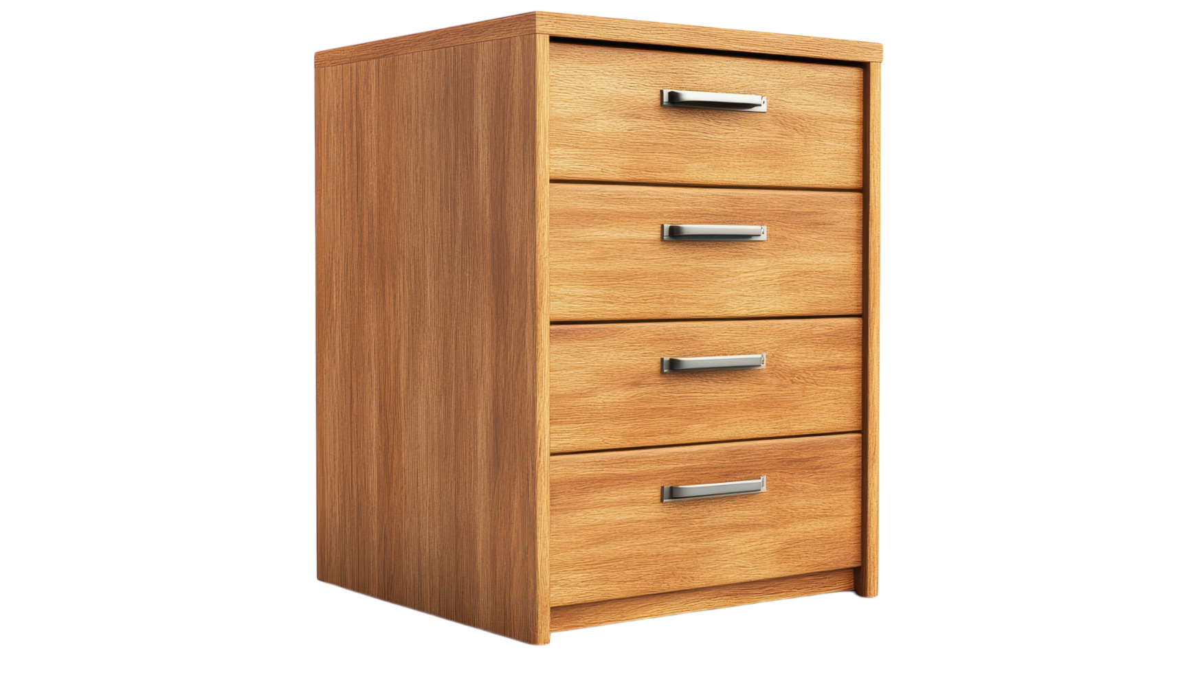 A wooden filing cabinet with four drawers png