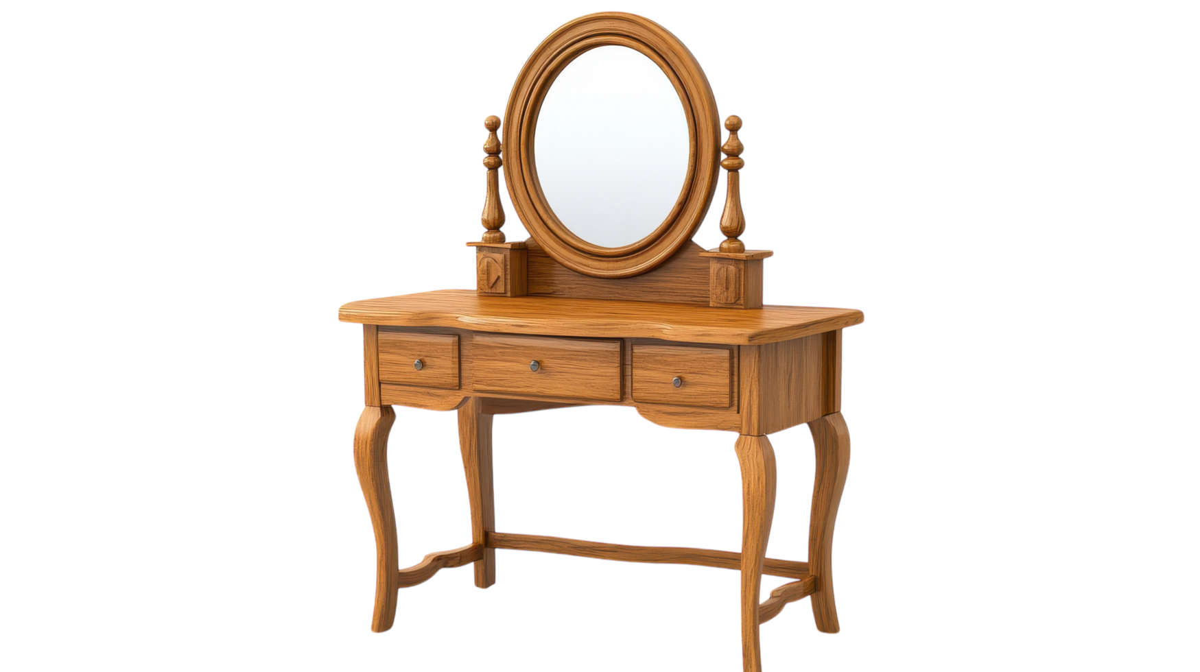 An old wooden dressing table with a mirror png