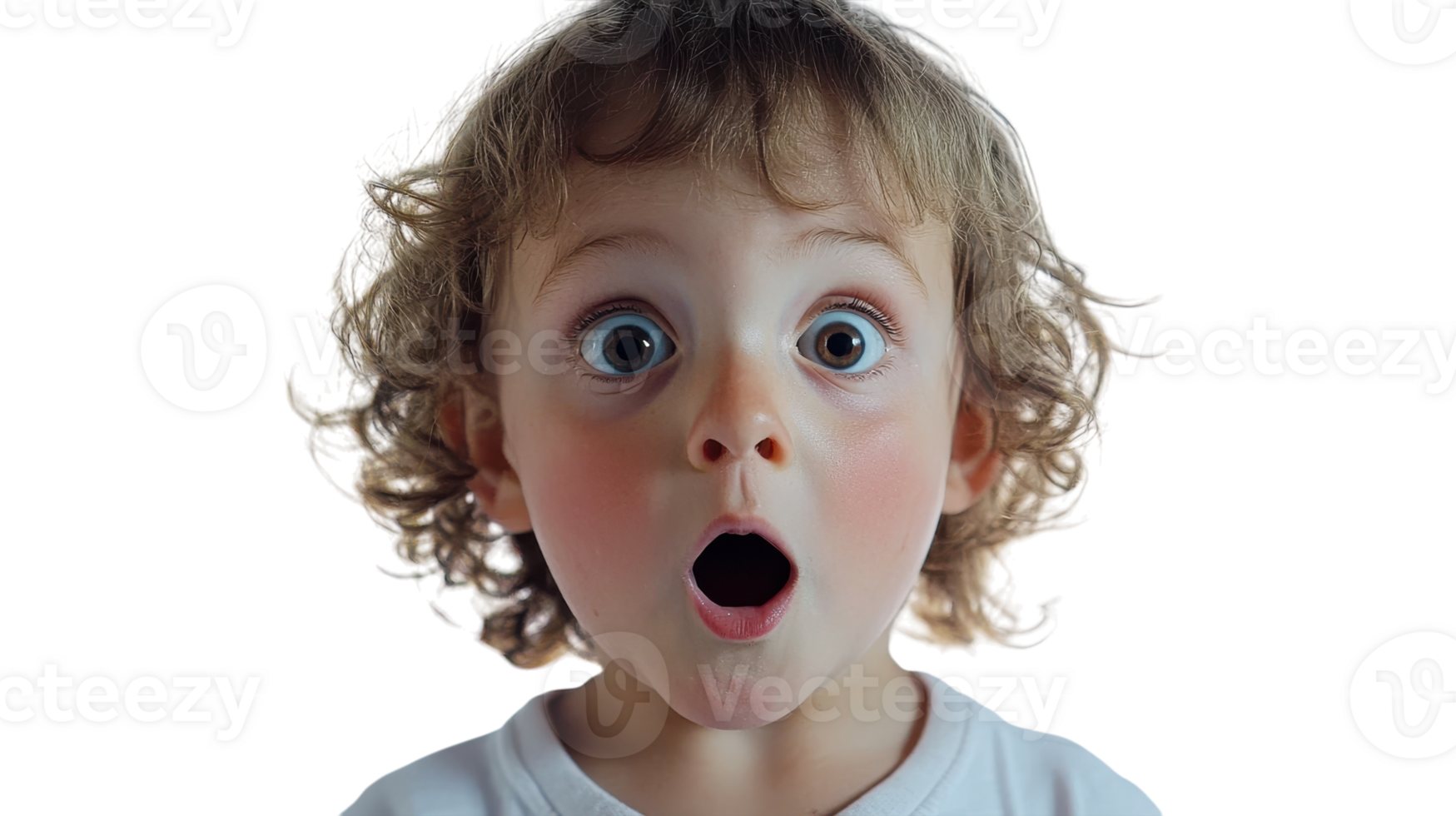 A young child with a surprised expression png