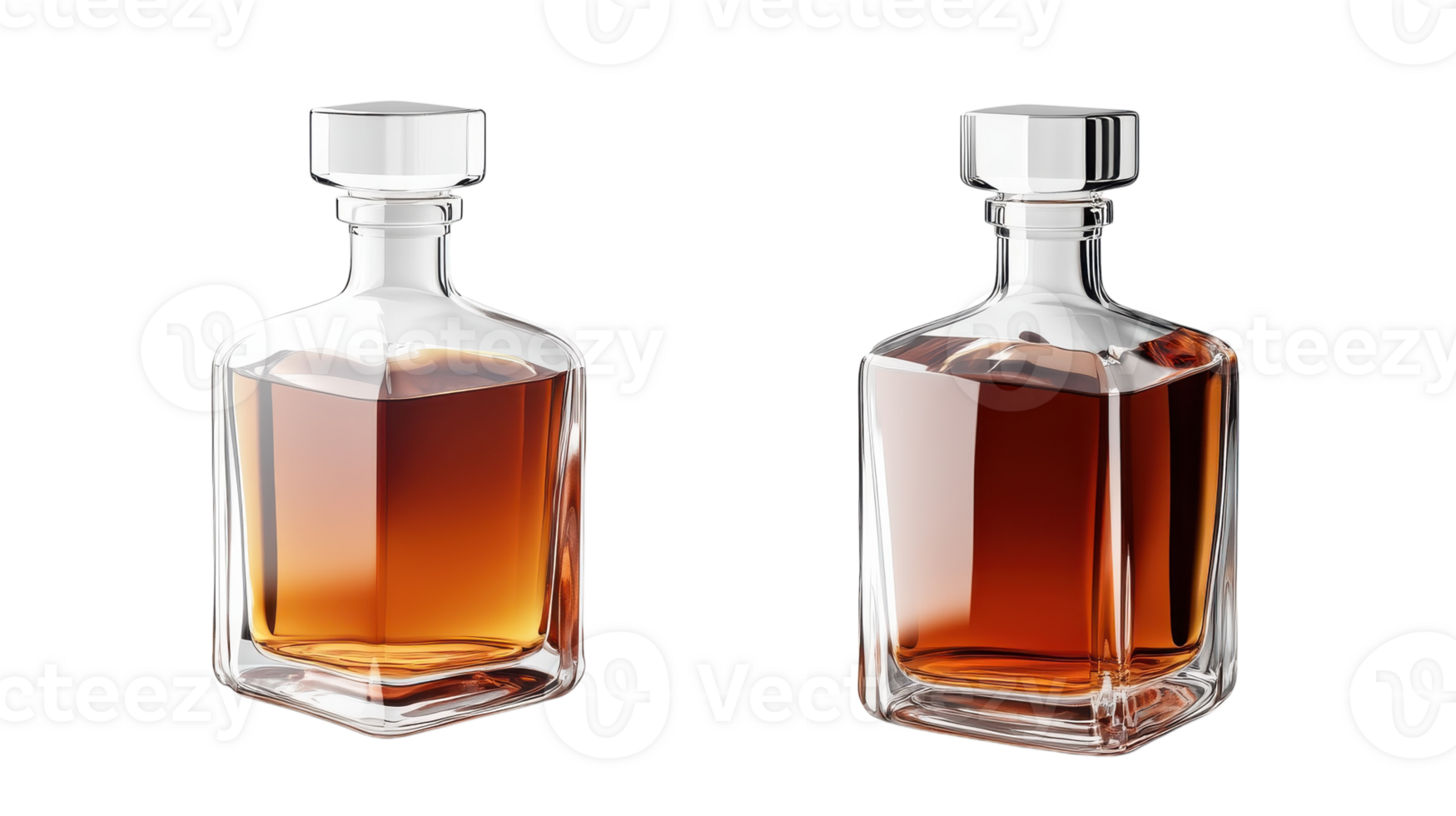 Two bottles of whiskey are shown on a black background png