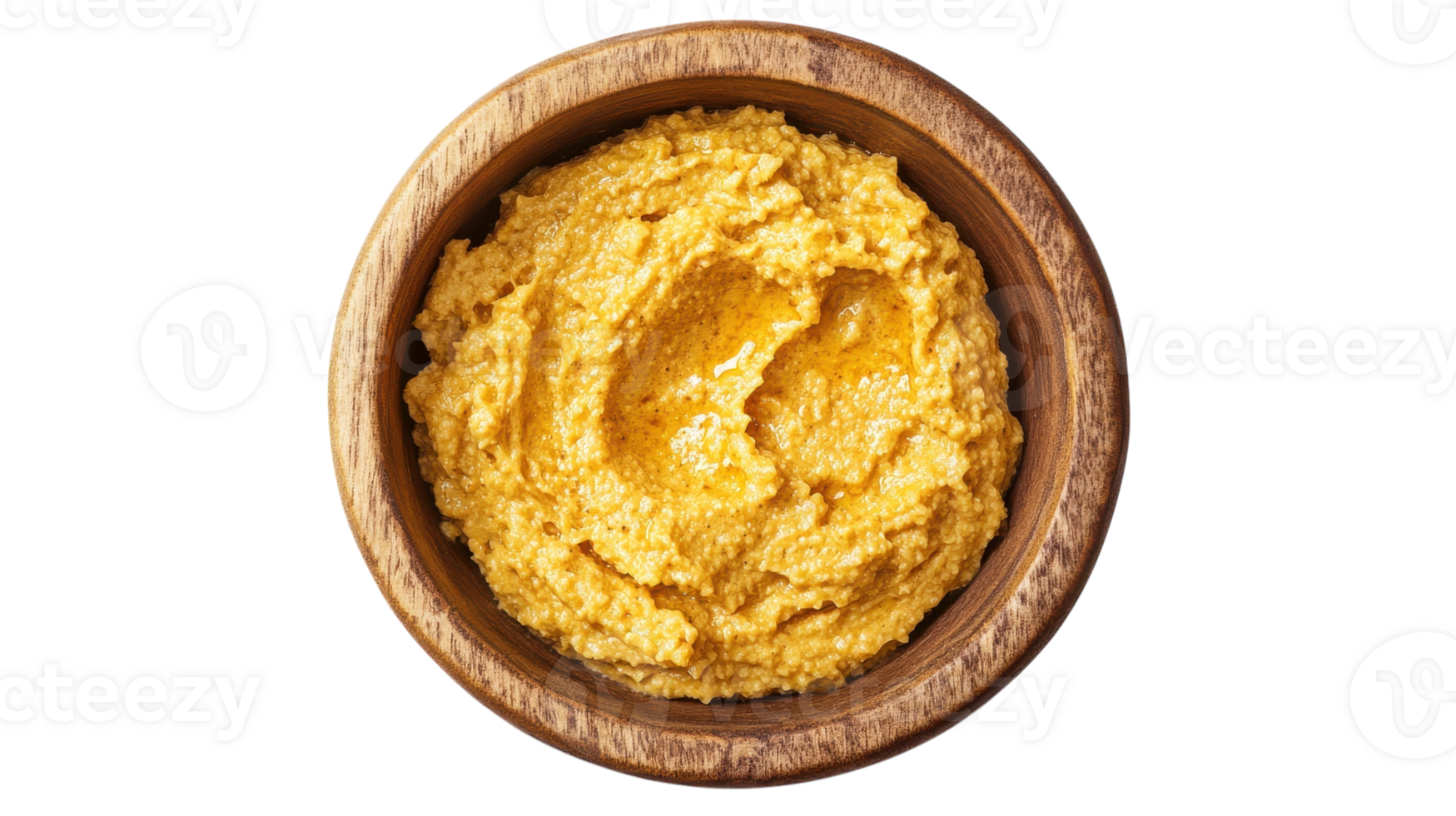 A bowl of hummus with mustard on a black background png