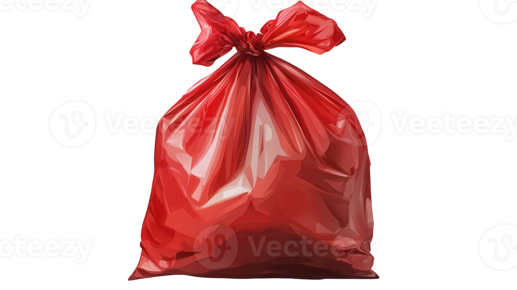 A red garbage bag on a black background png