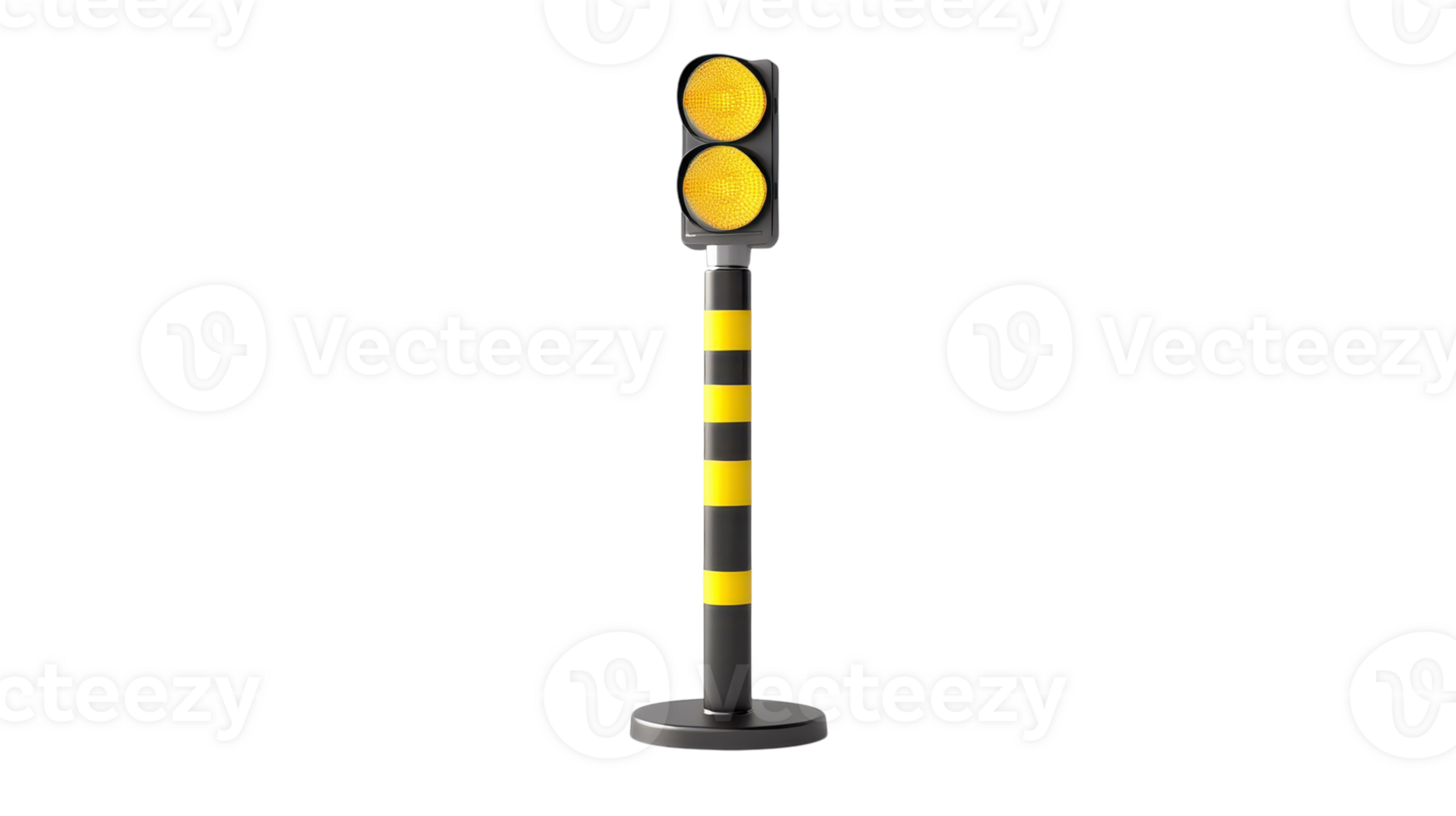 A traffic light with yellow and black stripes png