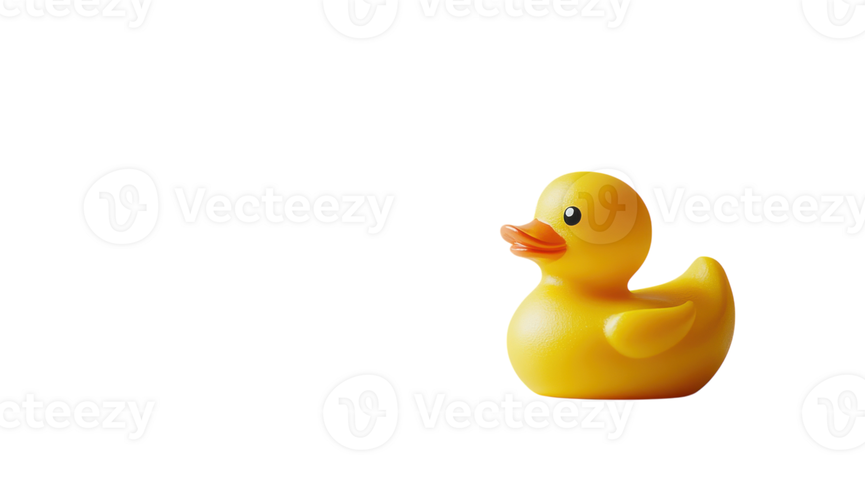 Classic Yellow Rubber Duck on a White Background for Children's Playtime or Bathing Accessories. png