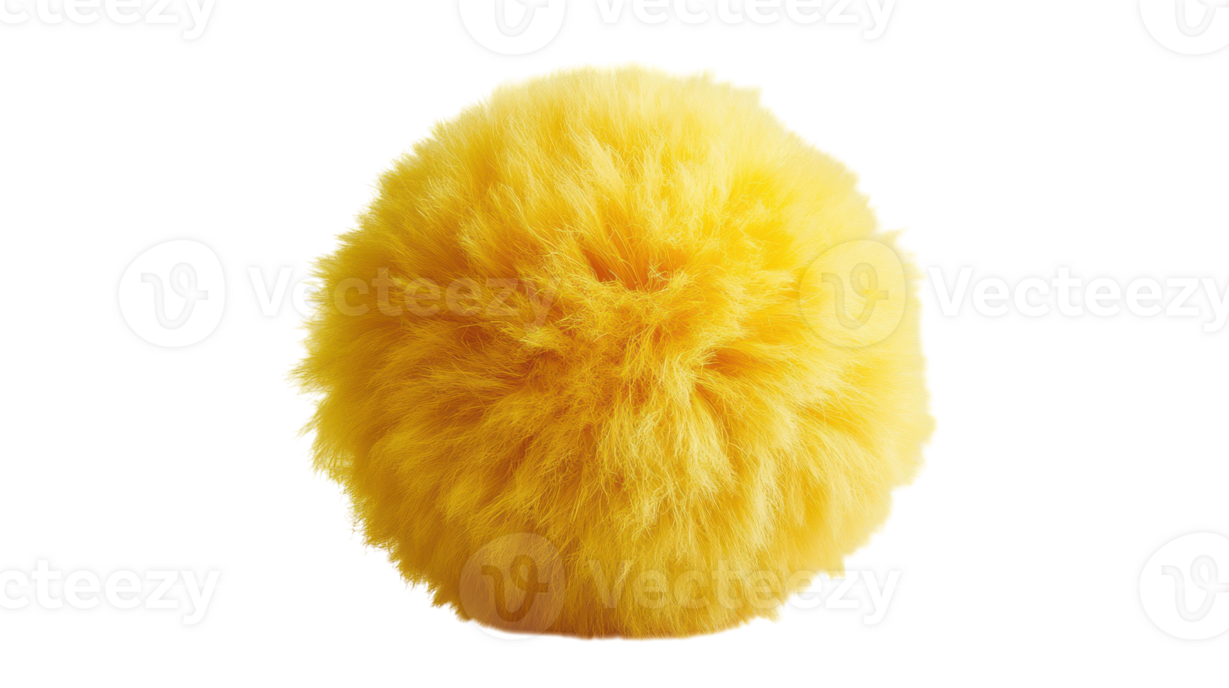 Fluffy Yellow Pom Pom Ball on White Background Ideal for Playful Branding or Craft Projects. png