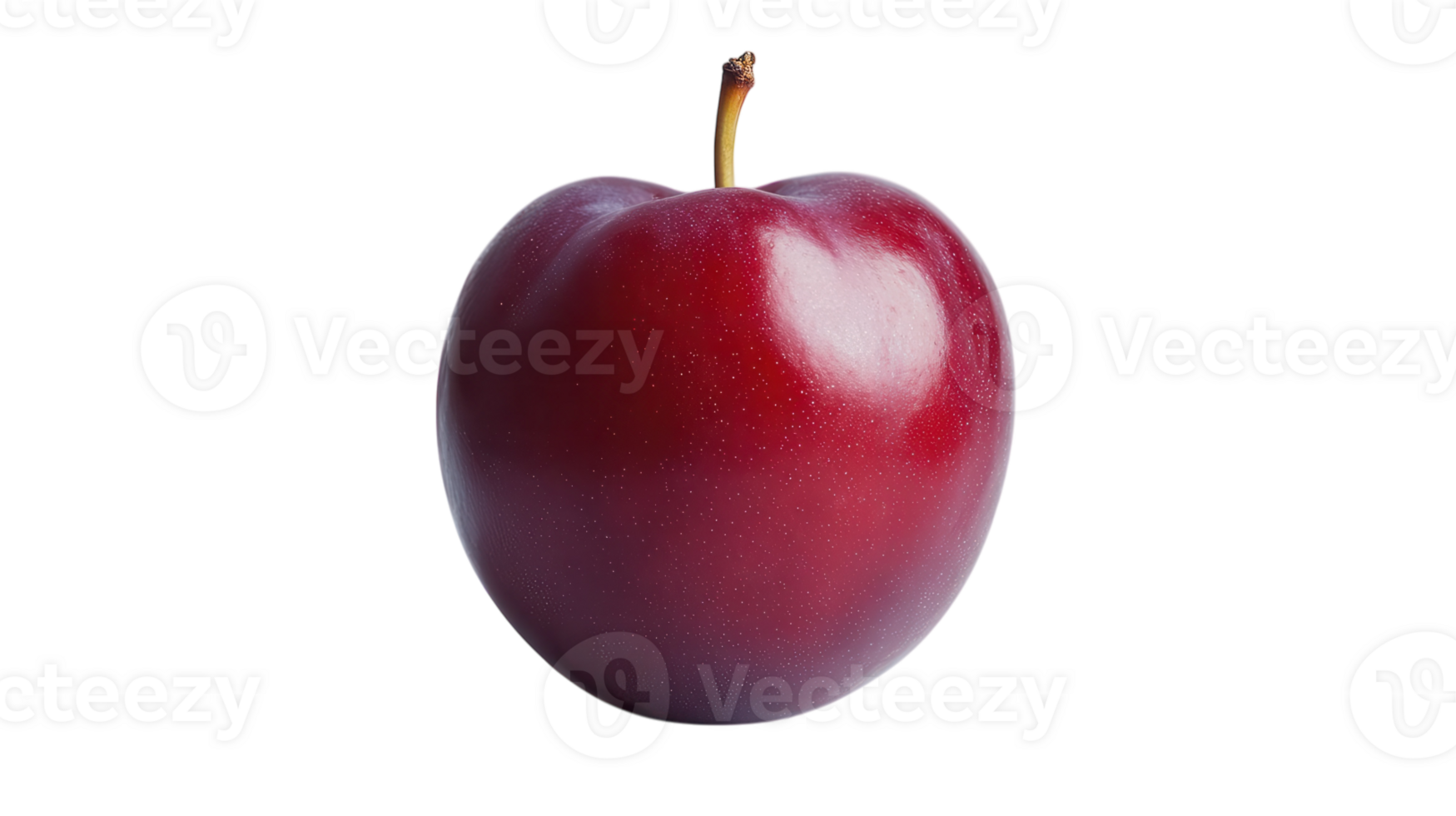 A red plum is shown on a black background png