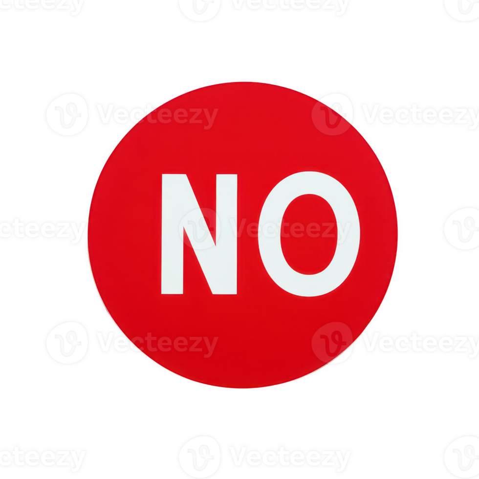 A bold red sign with the word 'NO' emphasizing prohibition or rejection. png