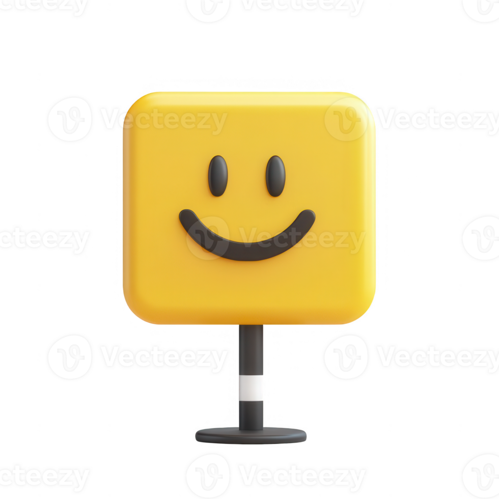 A cheerful smiley sign symbolizing positivity and joy in everyday life. png