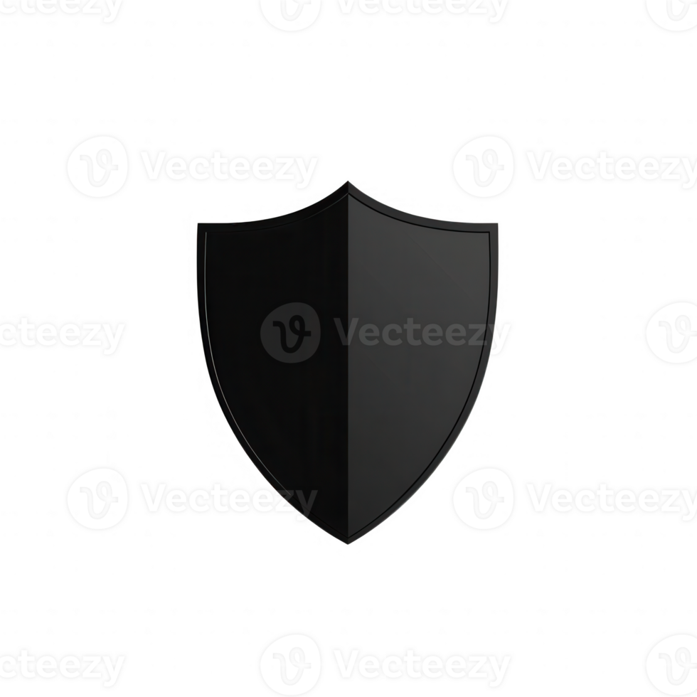 A black shield icon representing protection and security concepts. png