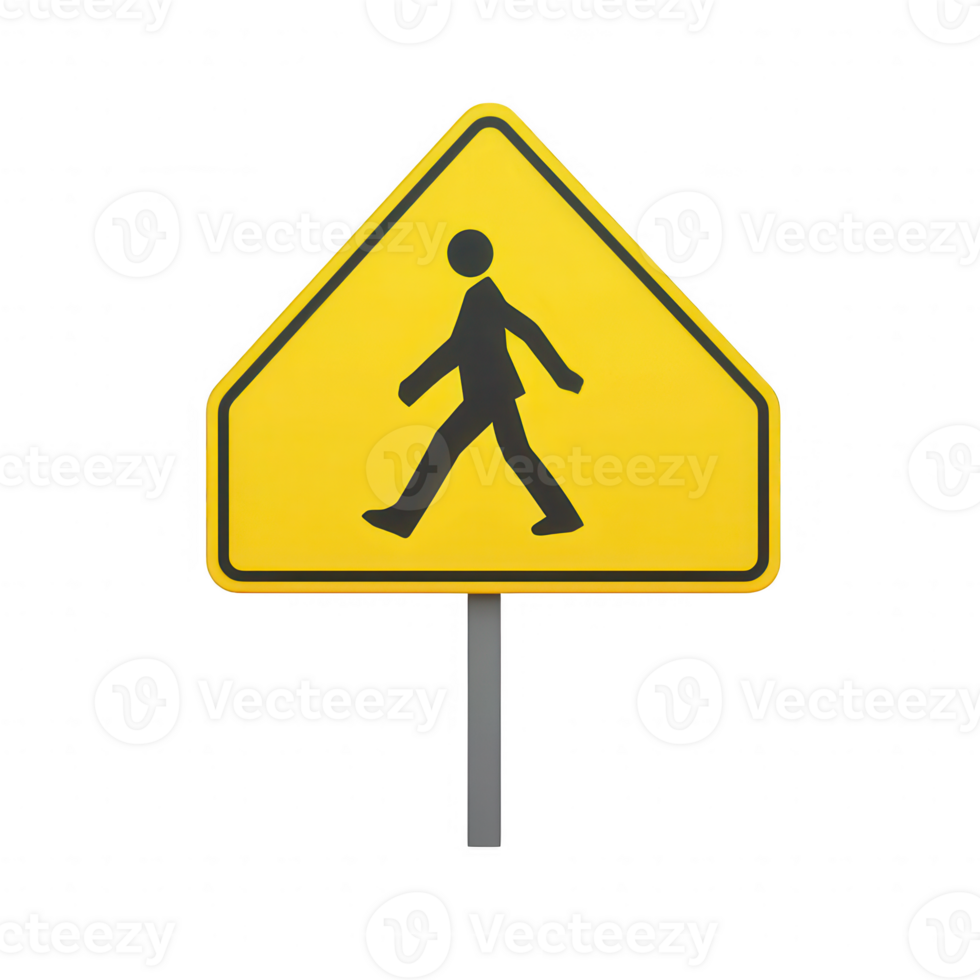 A caution pedestrian sign designed to warn drivers of foot traffic ahead. png