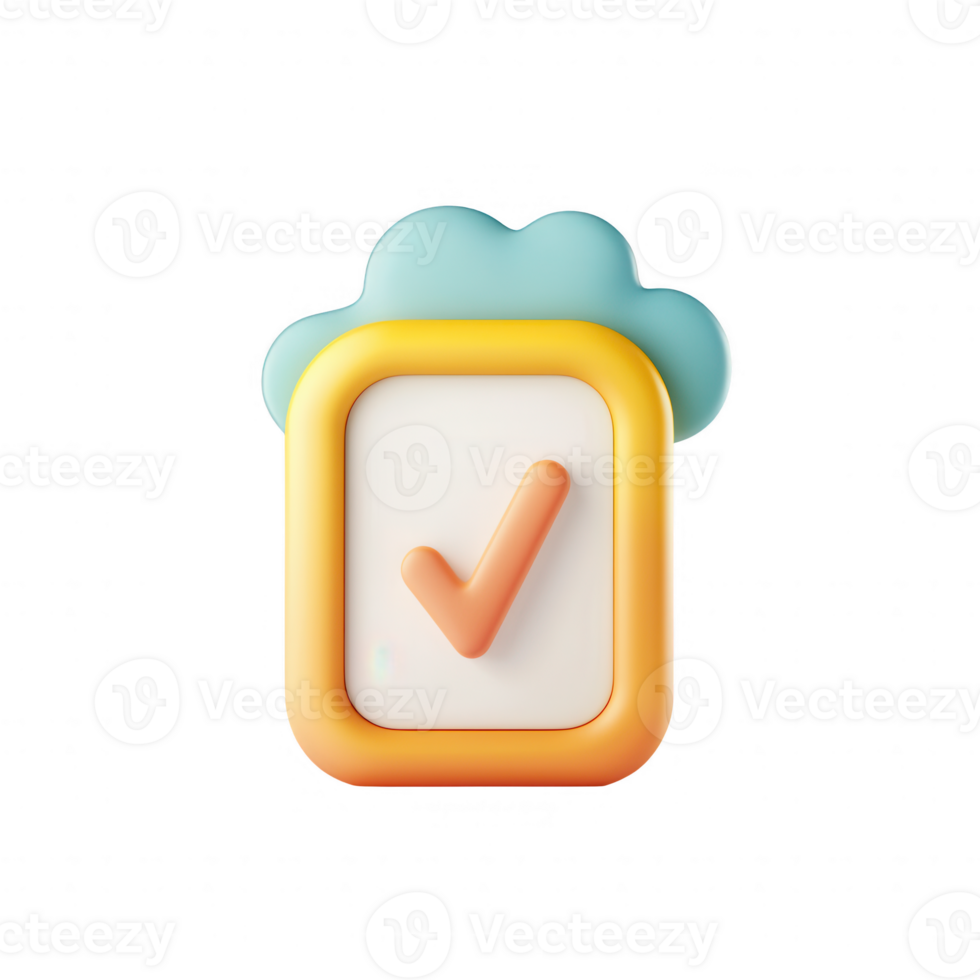 A colorful checklist icon symbolizing tasks and achievements with a playful design. png