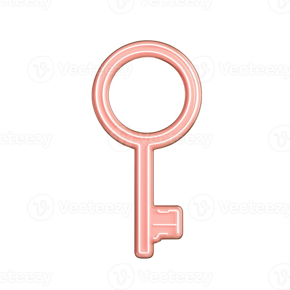 A minimalist pink key graphic ideal for design and digital projects. png