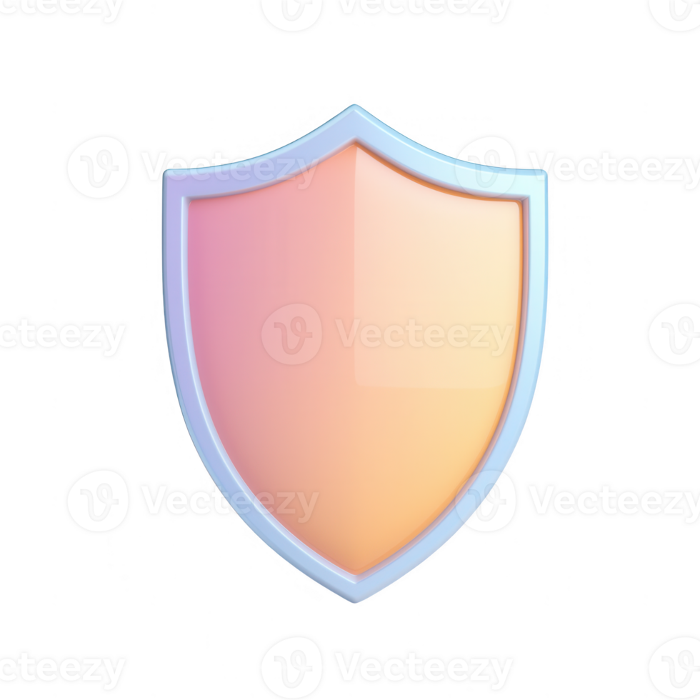 A modern shield icon representing security and protection in digital design. png