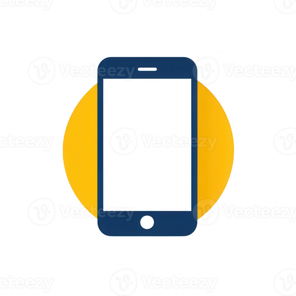 A modern smartphone design with a vibrant yellow background. png