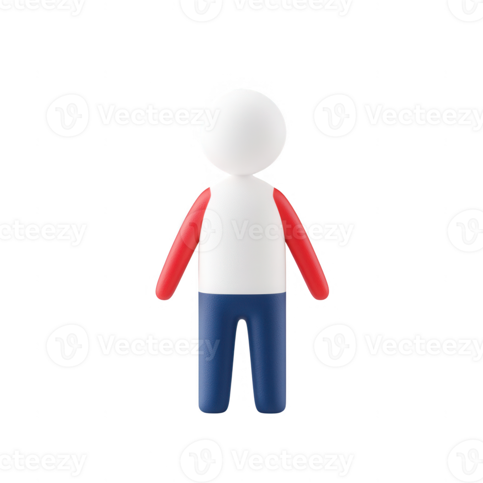 A stylized character figure with colorful arms and a simple design. png