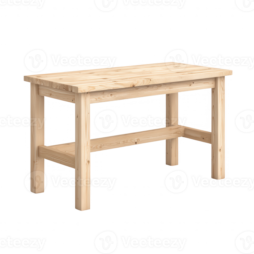 A simple wooden table perfect for dining, crafting, or workspace arrangements. png