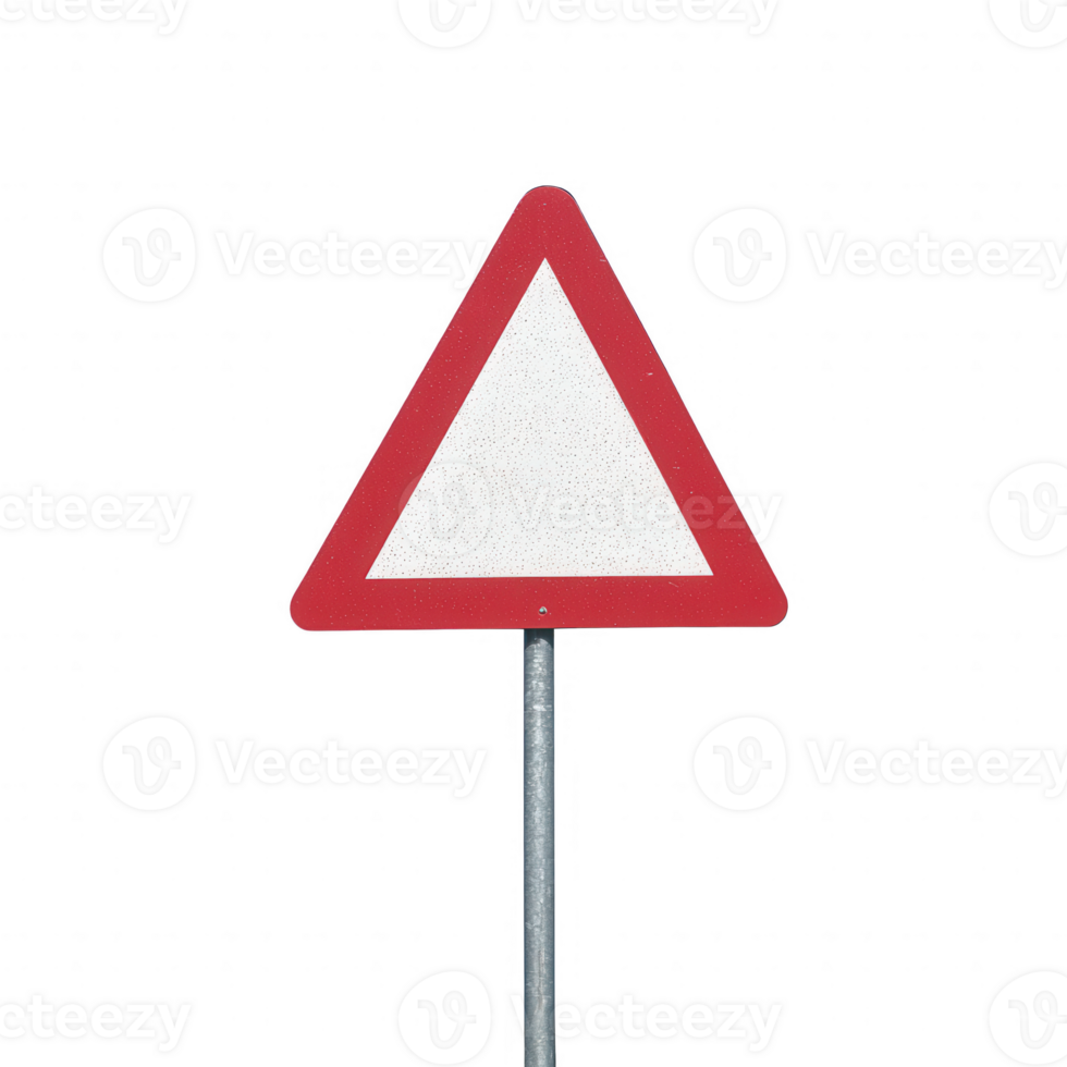 A triangular traffic sign with a red border indicating caution ahead. png