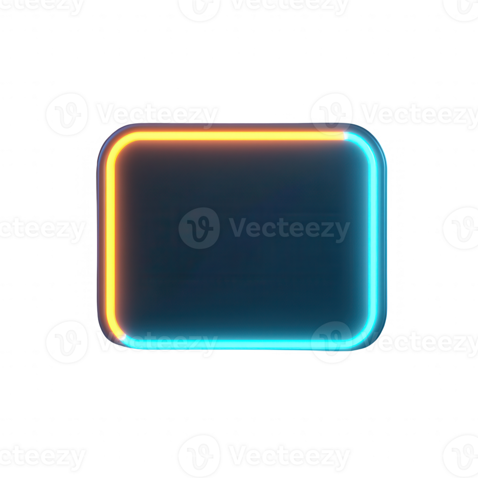A vibrant neon light frame, perfect for highlighting your content in a modern style. png