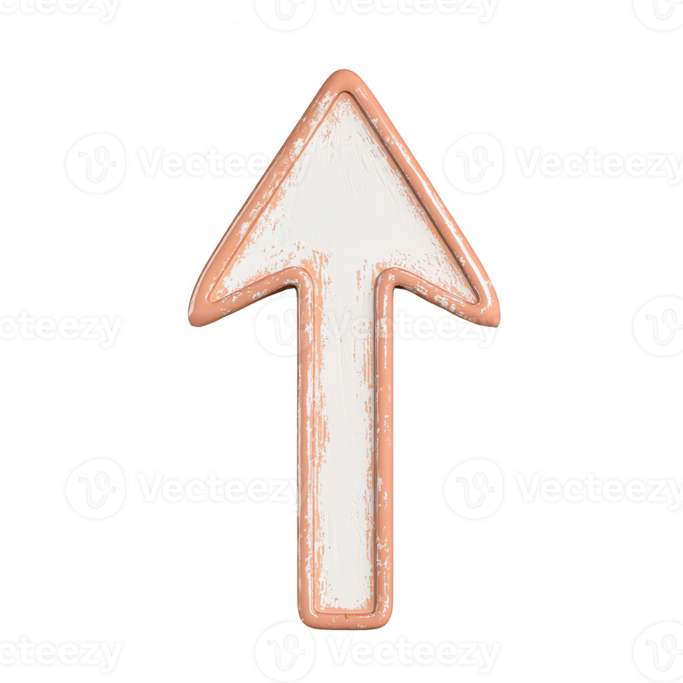 An artistic upward arrow symbol, conveying direction and progress in design. png
