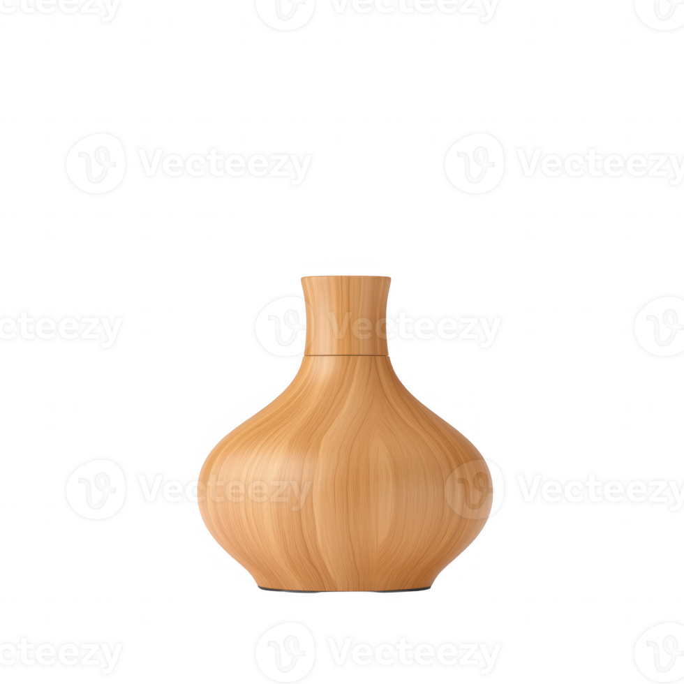 Elegant wooden vase enhances home decor with a natural aesthetic. png
