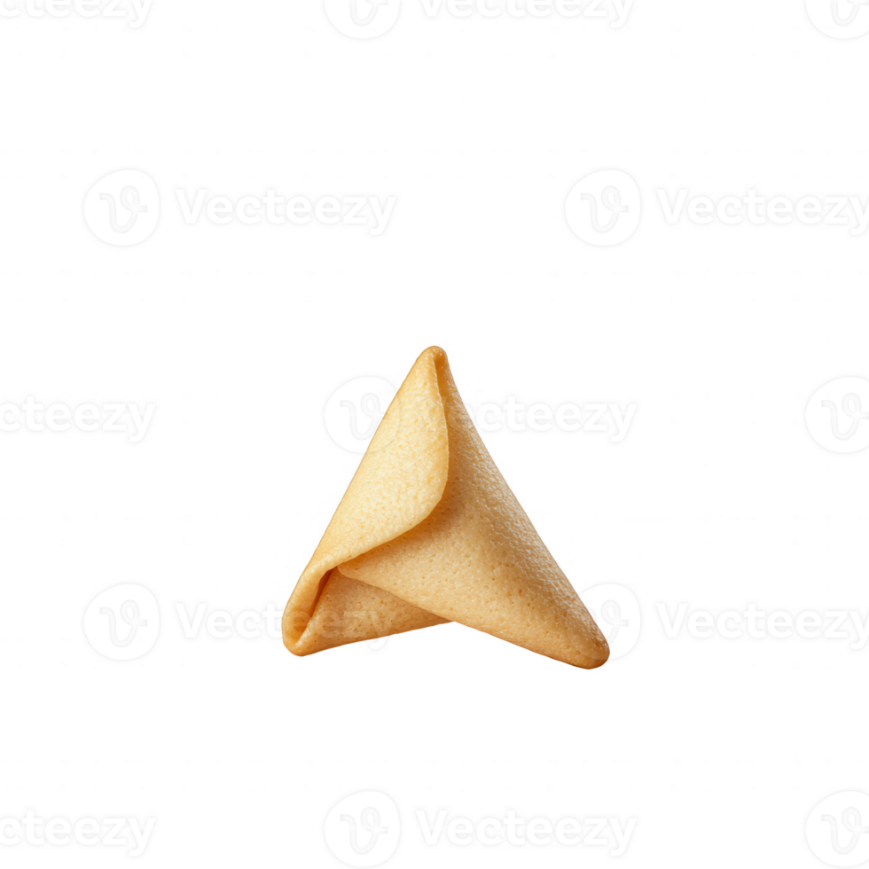 Single fortune cookie on a plain background, symbol of surprise and fortune. png