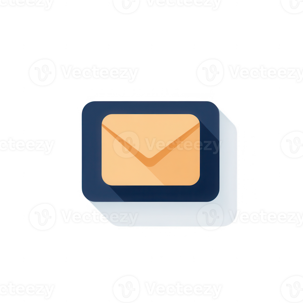 Stylized envelope icon representing digital communication and messaging. png