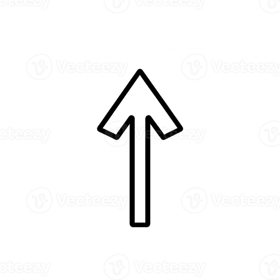 Stylized upward arrow symbol representing growth and progress in technology. png