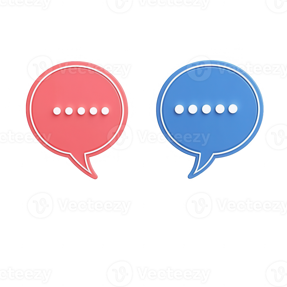 Symbolic speech bubbles representing communication and conversation. png
