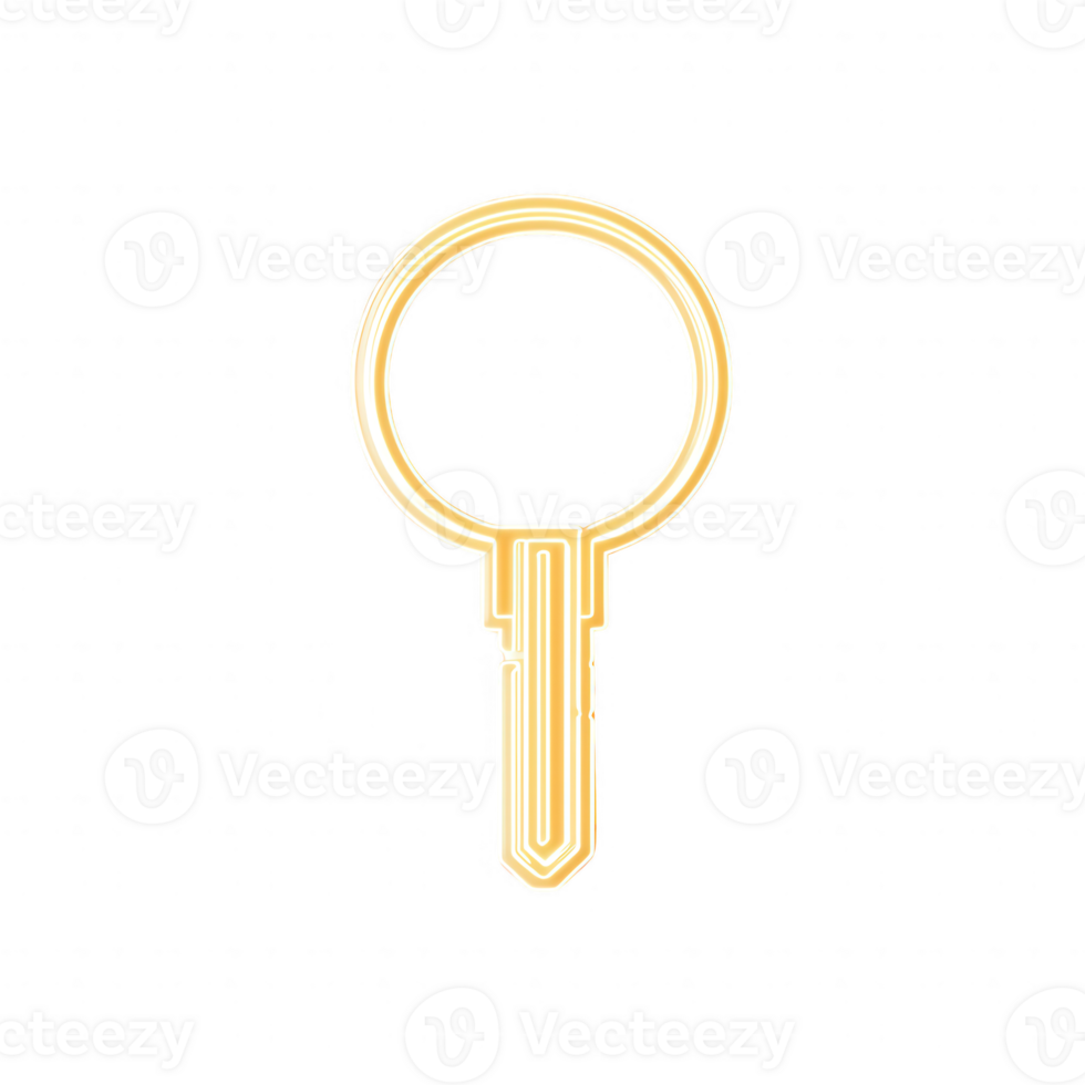 Stylized key icon with a circular handle and simple design. png
