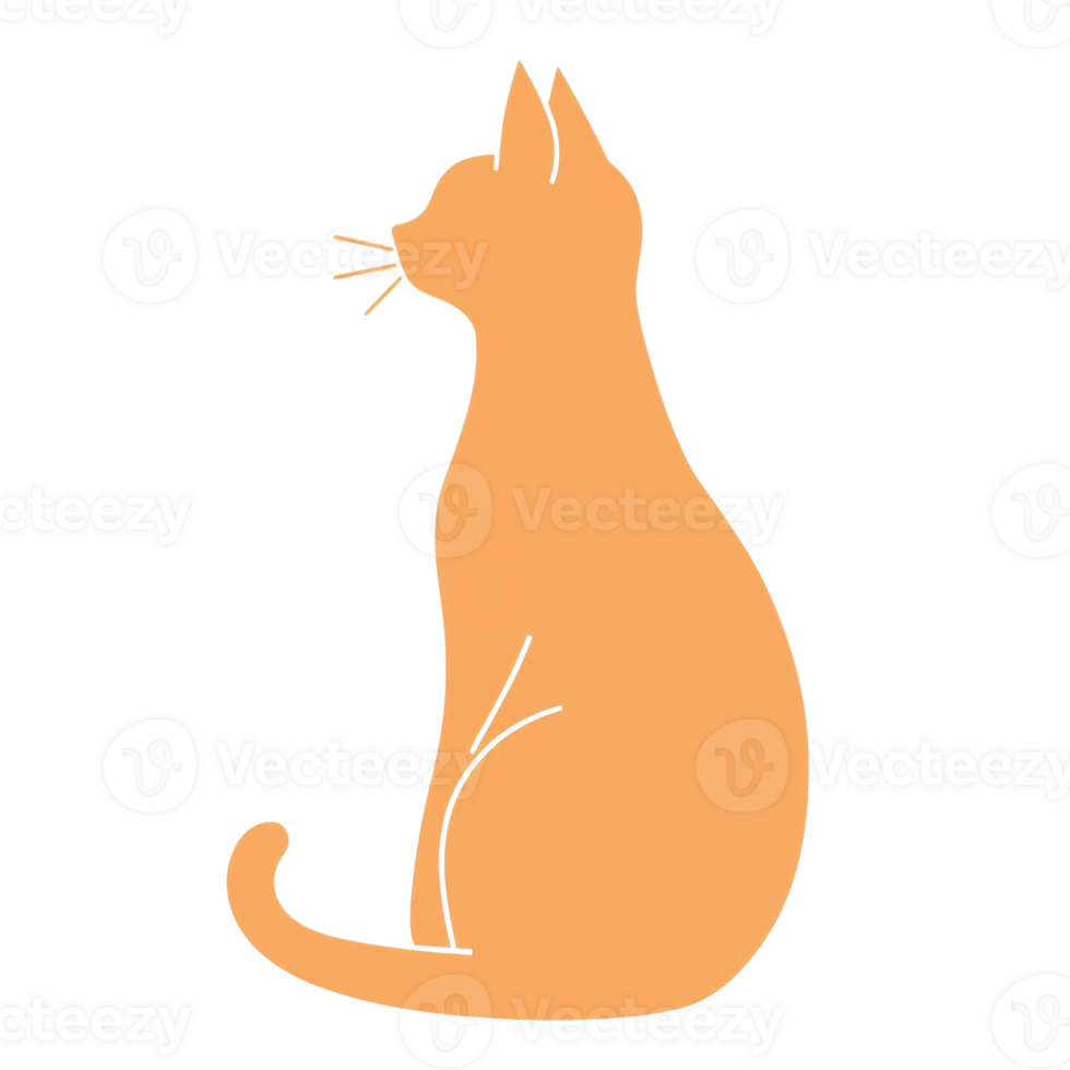 An orange cat sits in profile view png