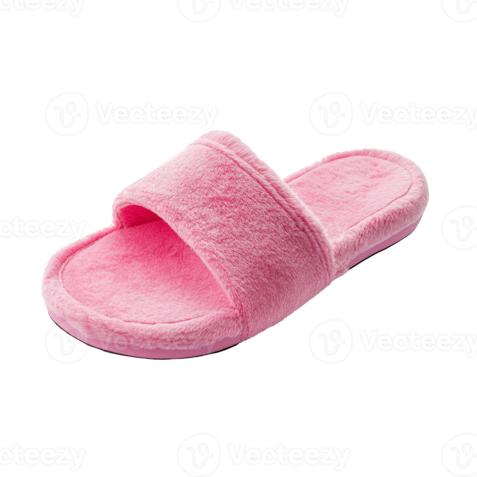 Pink Fuzzy Slipper A Cozy House Shoe png