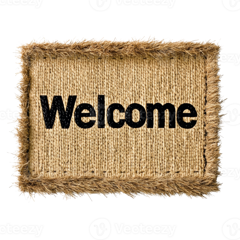 Welcome Mat Woven Fiber Textured Design png