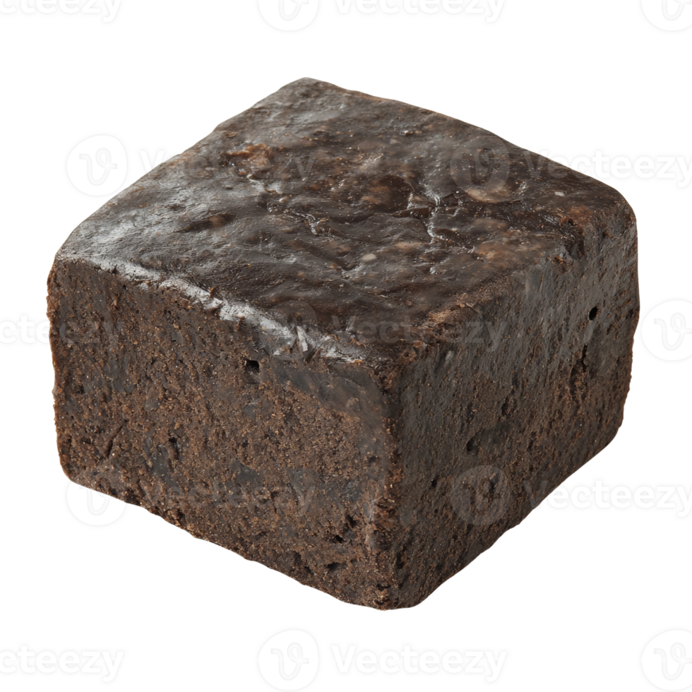 A Single Dark Brown Fudgy Brownie Cube png