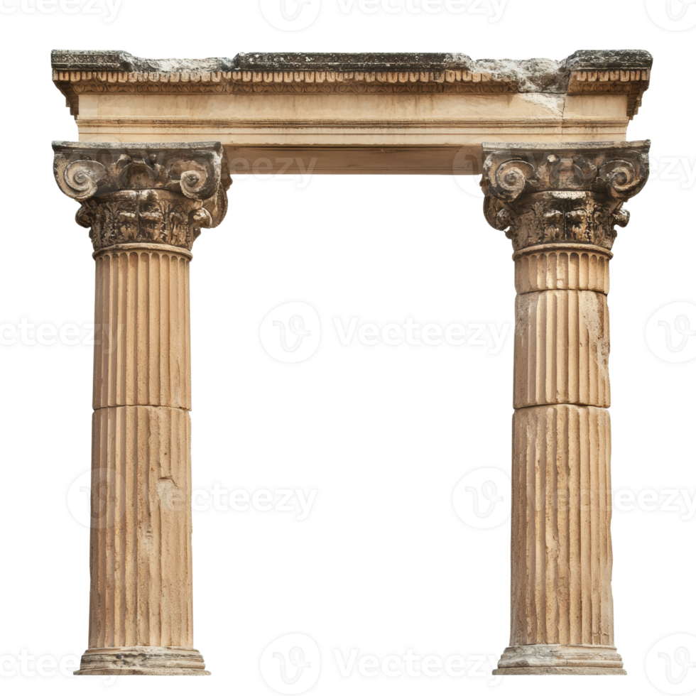 Ancient Stone Columns Archway Ruins Structure png