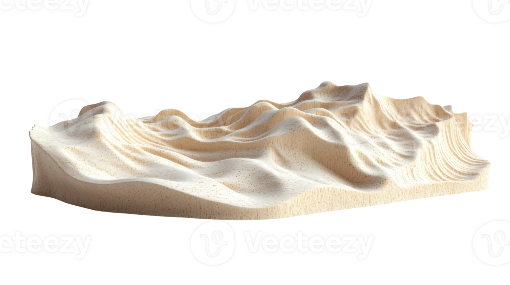 Abstract Wooden Sculpture with Undulating Surface png
