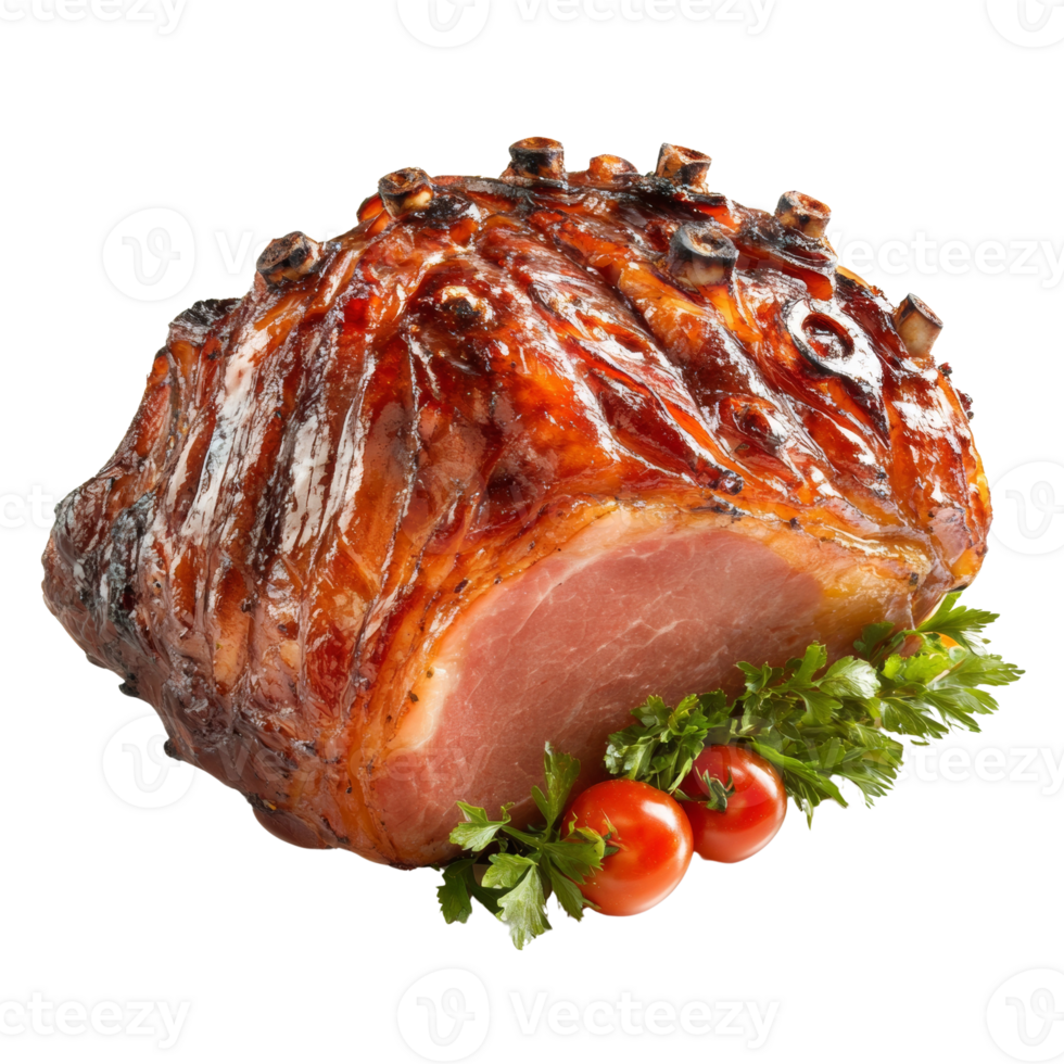 Glazed Ham Roast with Parsley and Tomatoes png