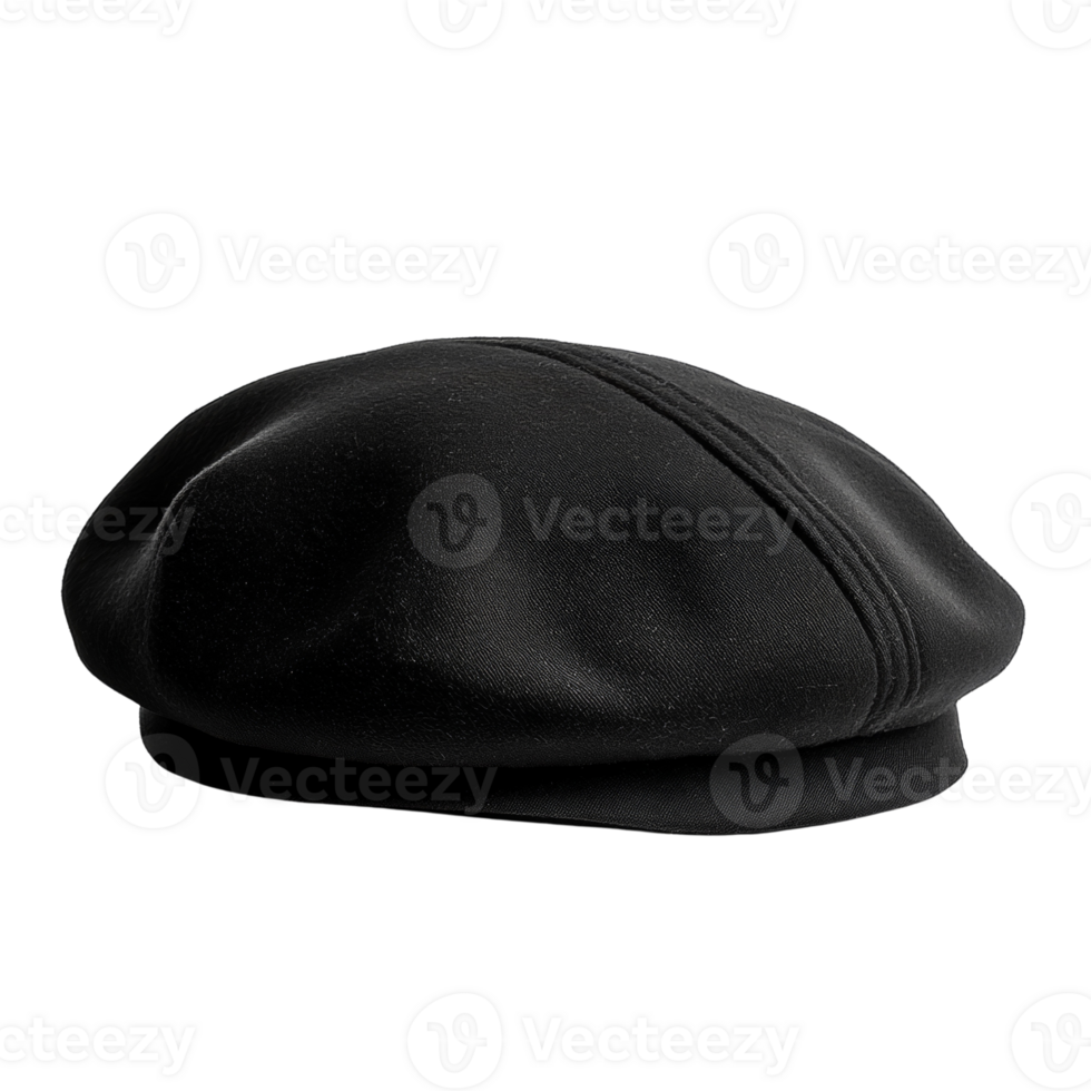A Black Cotton Newsboy Cap Fashion Accessory png