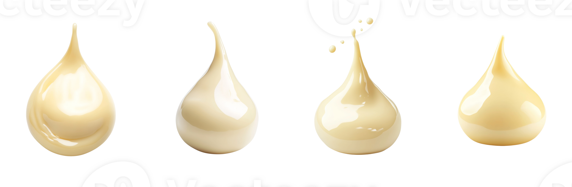 Creamy Liquid Droplets Falling In Motion png