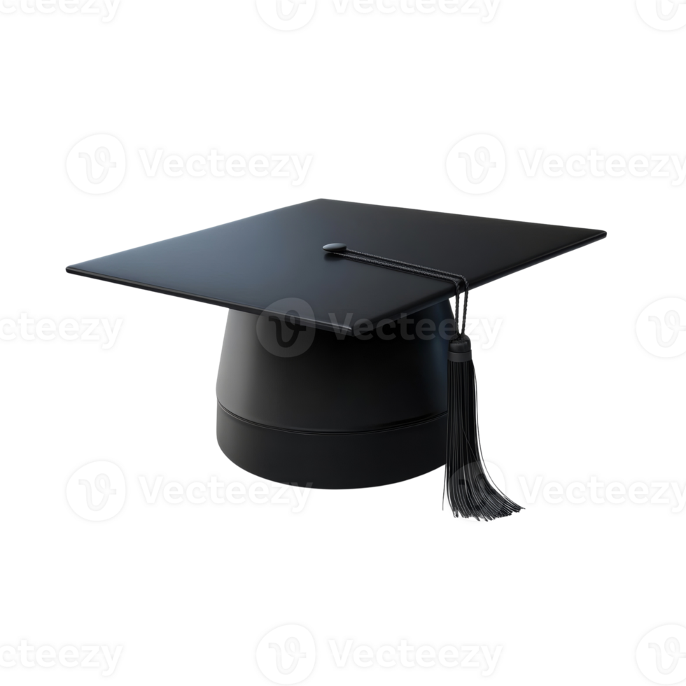 A Black Graduation Cap with Tassel Represents Achievement png