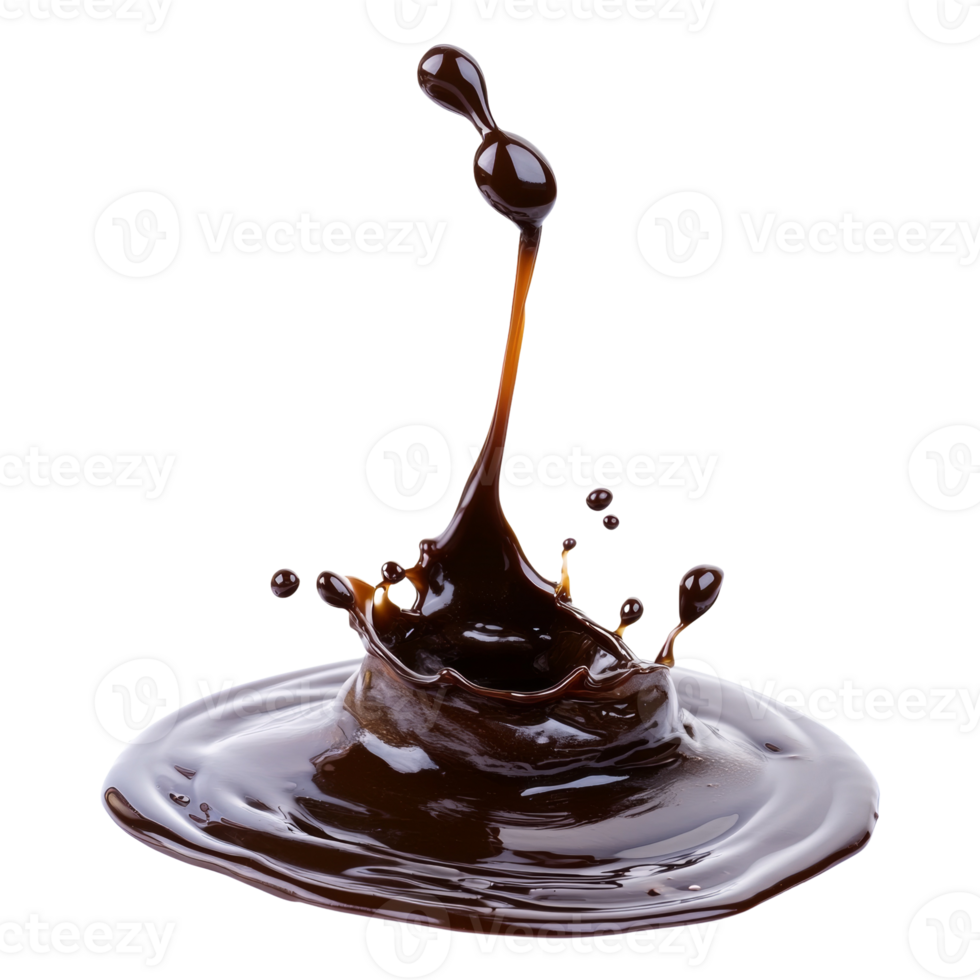 Dark Chocolate Liquid Splashing Dynamically png