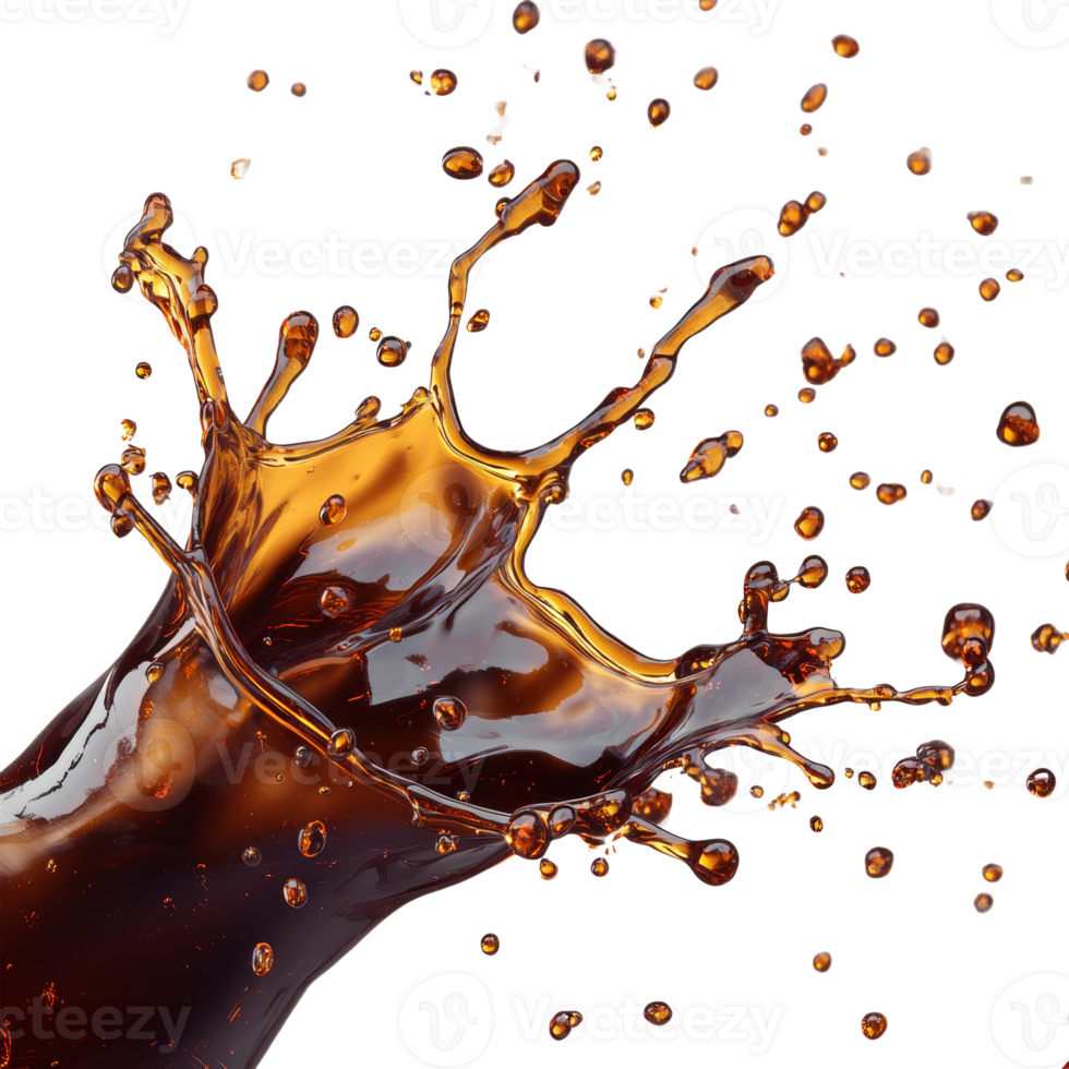 Brown Liquid Splashing Dynamically Against Black Background png