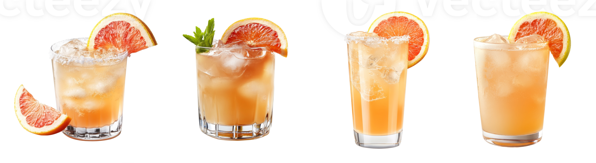 Refreshing Grapefruit Cocktails with Ice and Salt png