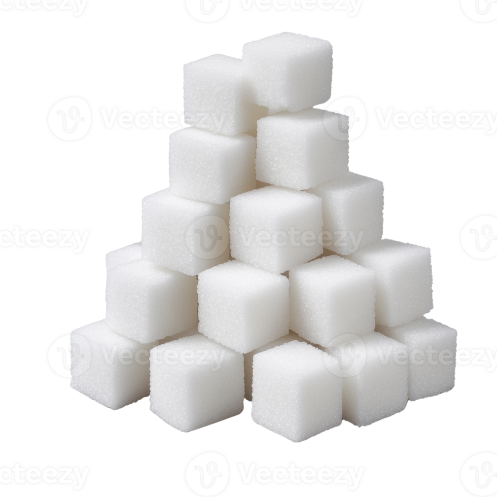 A pyramid of white refined sugar cubes png