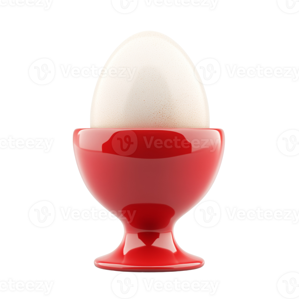A Hard Boiled Egg in a Red Egg Cup png
