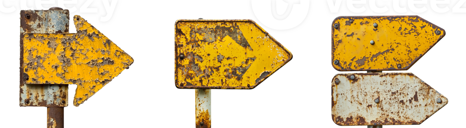 Rusty Arrow Road Signs Pointing Directions png