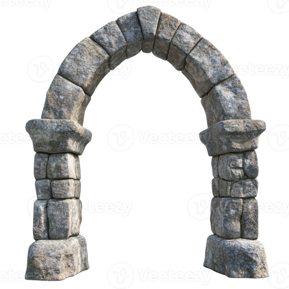 Ancient Stone Archway Gateway Structure Design png