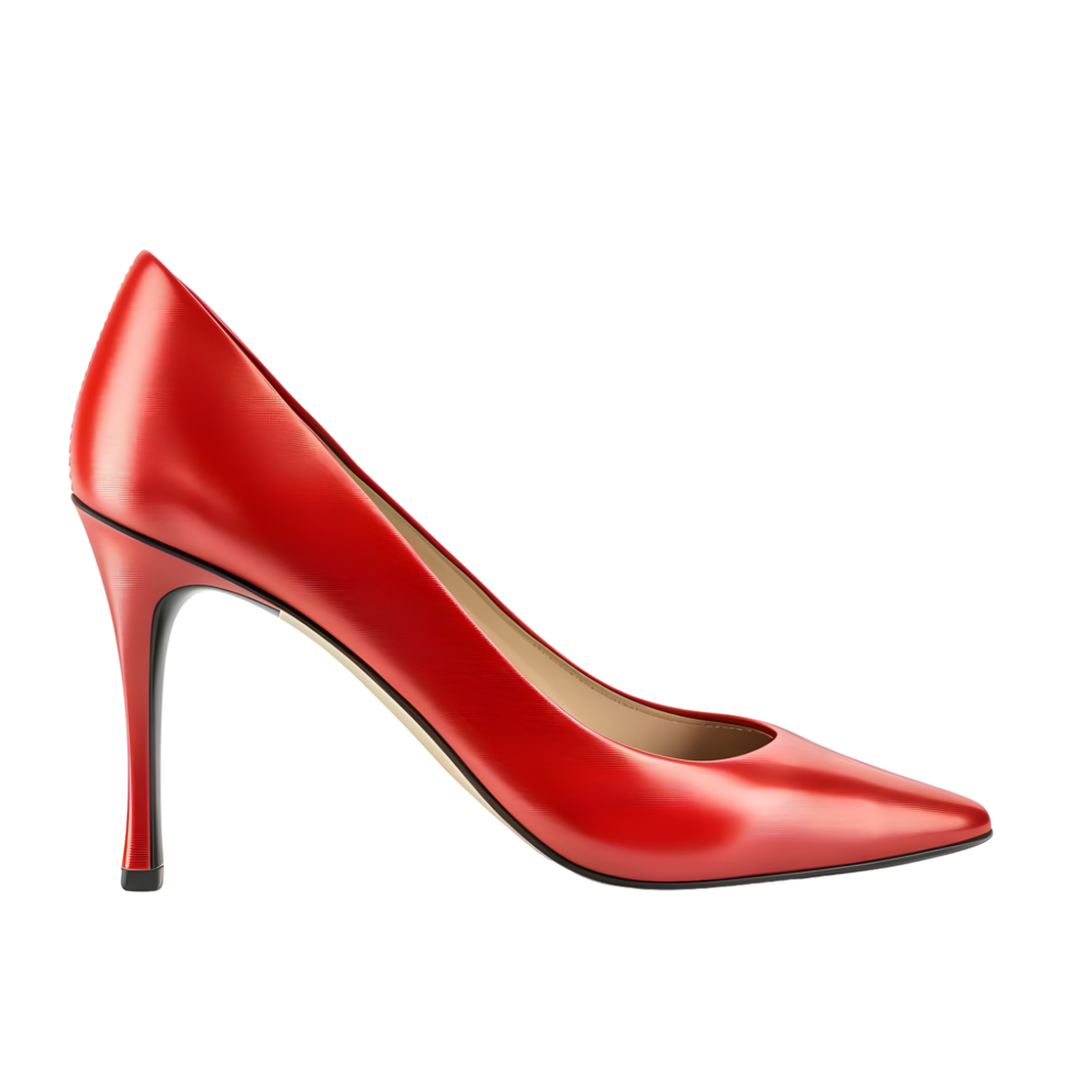 Red High Heel Shoe isolated on transparent background png